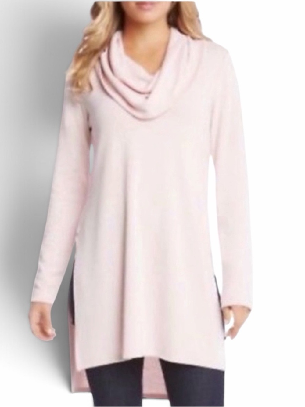 Karen Kane Light Pink Cowl Neck Long Sleeve Sweater Size Small
